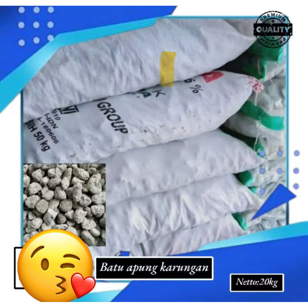 Jual super batu apung karungan media filter kolam koi 20kg / batu apung ...