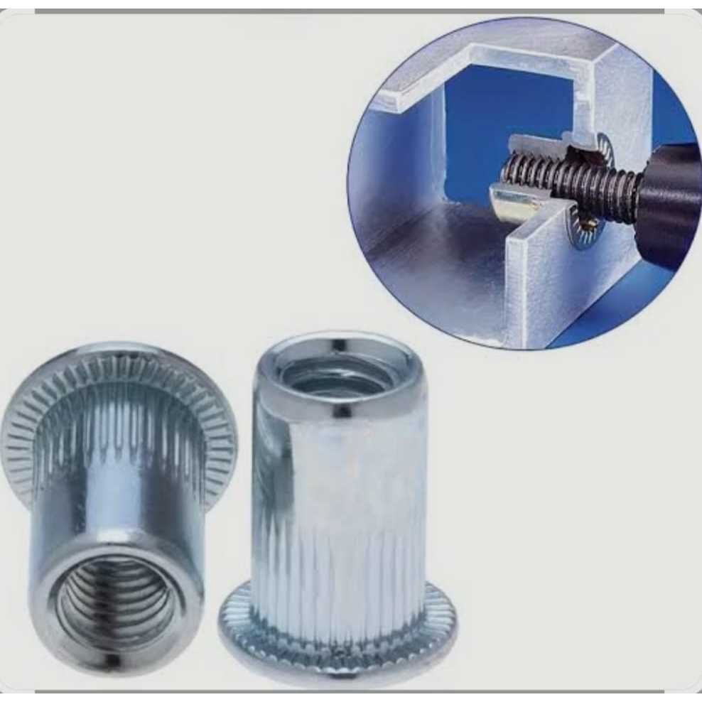 Jual Rivet Nut Putih M4 / Insert Nut M4 / Mur Rivet M4 / Mur Furniture ...