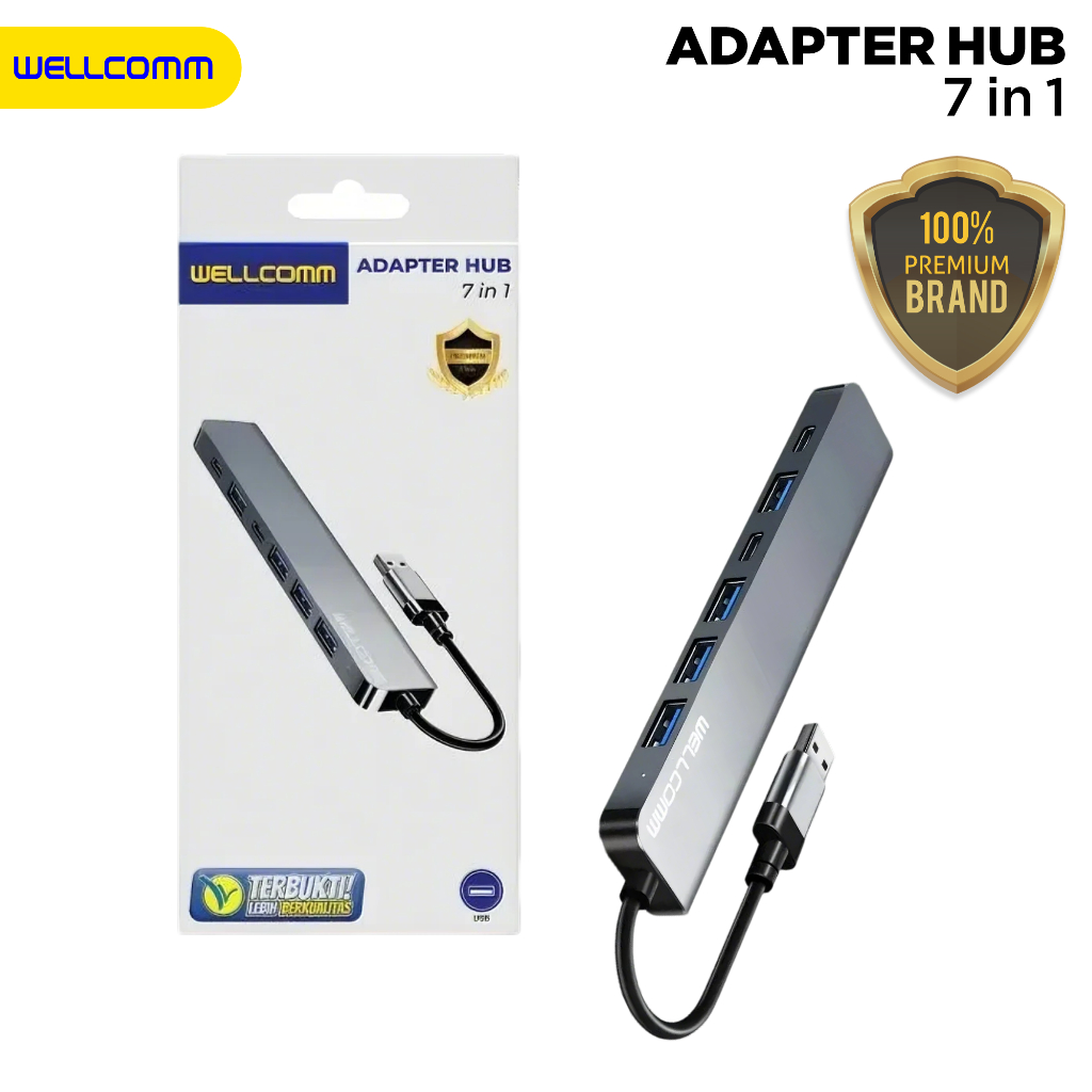 Jual Wellcomm USB Hub 7 Port USB 3.0, USB 2.0 & Type C Fast Transfer ...