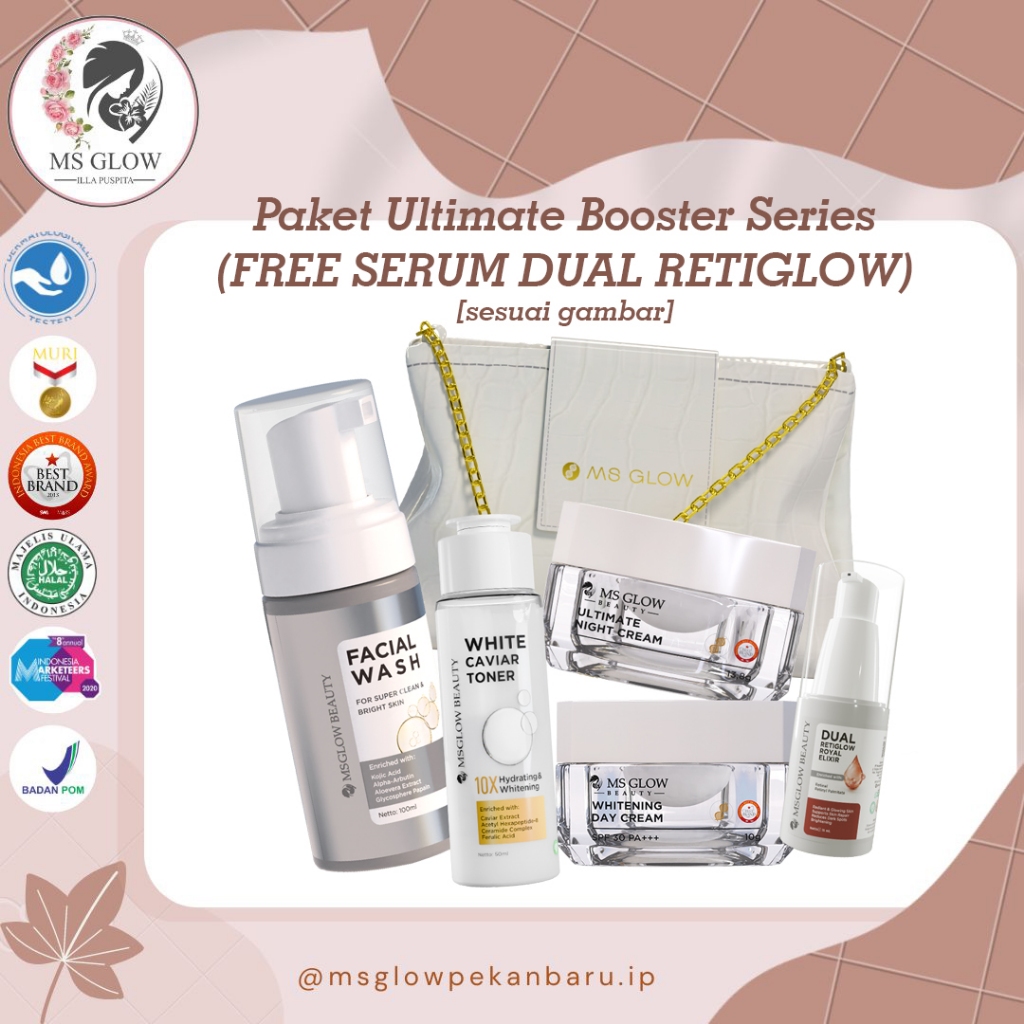 Jual PAKET ULTIMATE BOOSTER SERIES MS GLOW FREE SERUM DUAL RETIGLOW ...