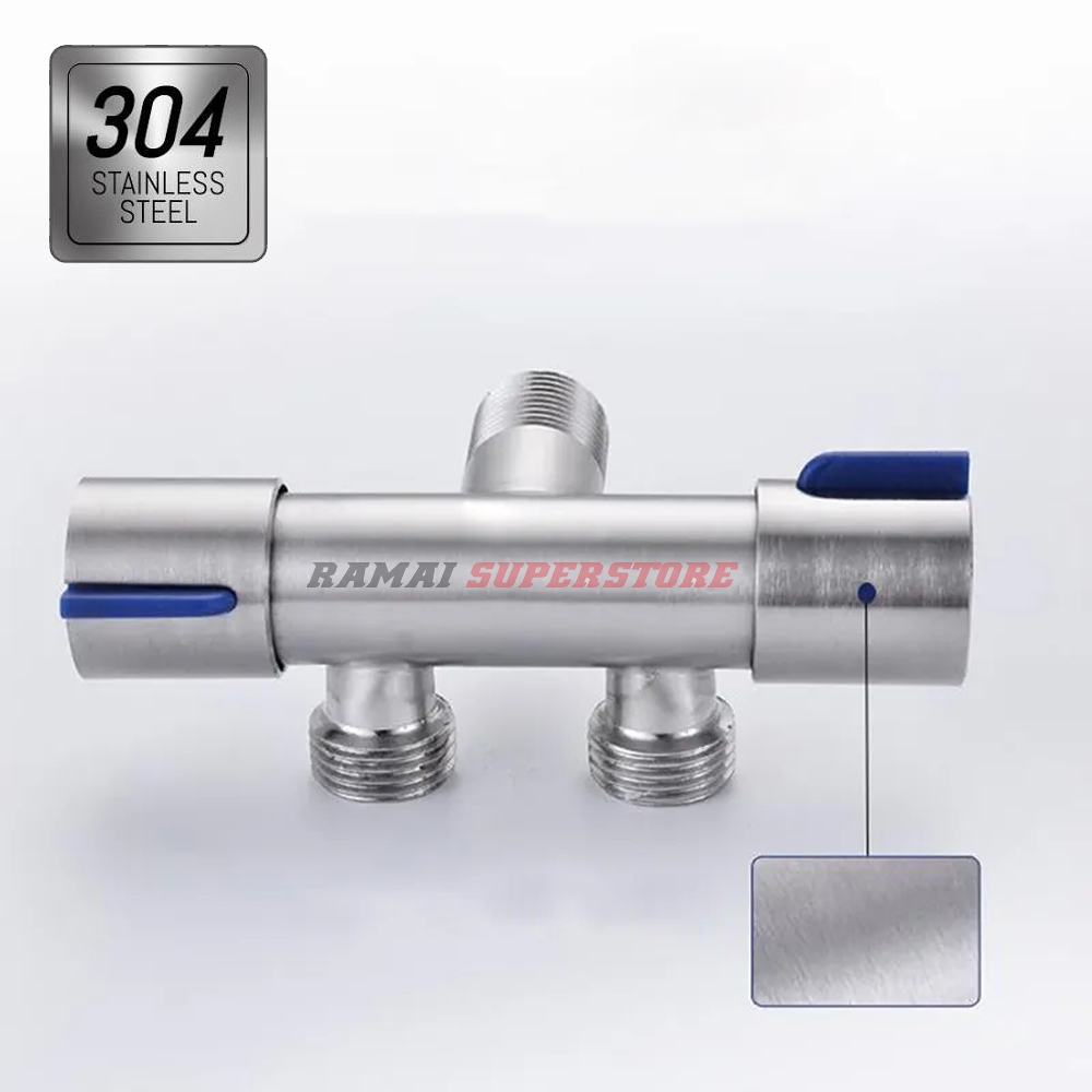 Jual Stop Kran Cabang Dua Out Stainless 304 | Shopee Indonesia
