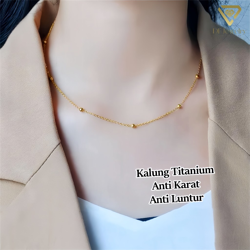 Jual Kalung Titanium Anti Karat Korea Kalung Manik-Manik Lapisan