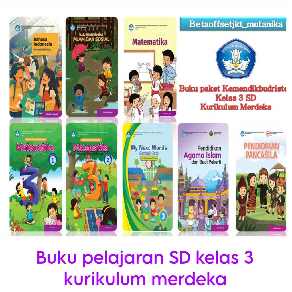 Jual Buku paket pelajaran kelas 3 sd kurikulum merdeka | Shopee Indonesia