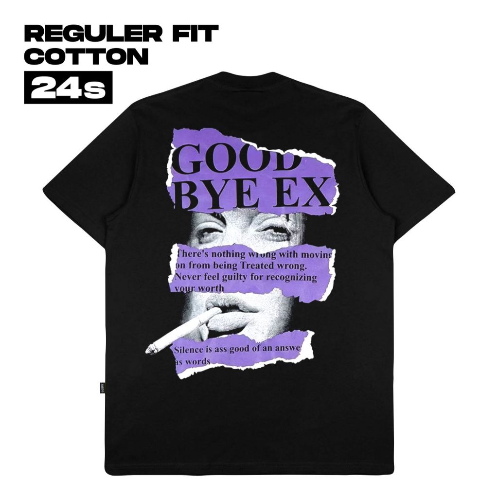 Jual GOOD BYE EX - Tshirt Cotton 24s Nothing Black | Shopee Indonesia