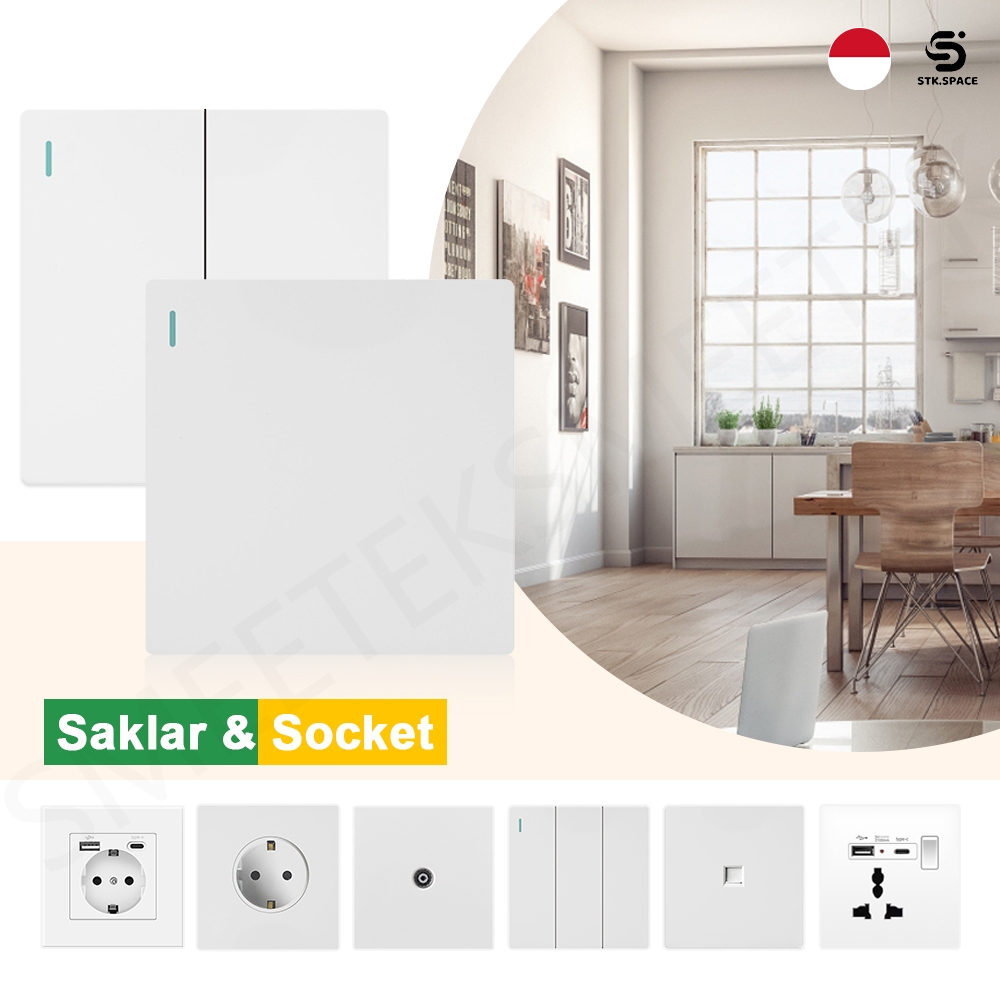 Jual Saklar Stop Kontak Putih Mewah Saklar On Off TV Stopkontak Saklar ...