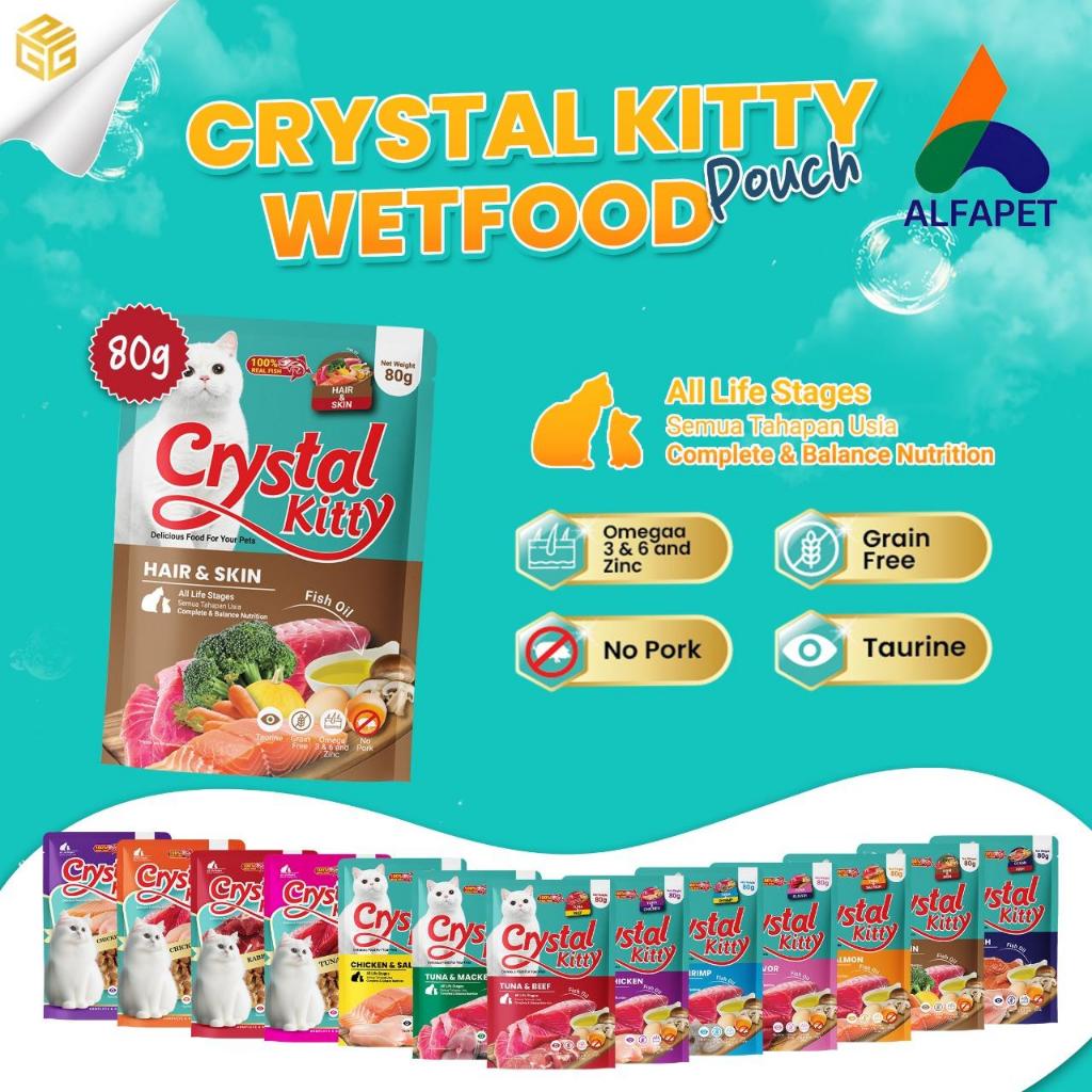 Jual TALPO Crystal kitty pouch all stage 80gr makanan kucing | Shopee ...