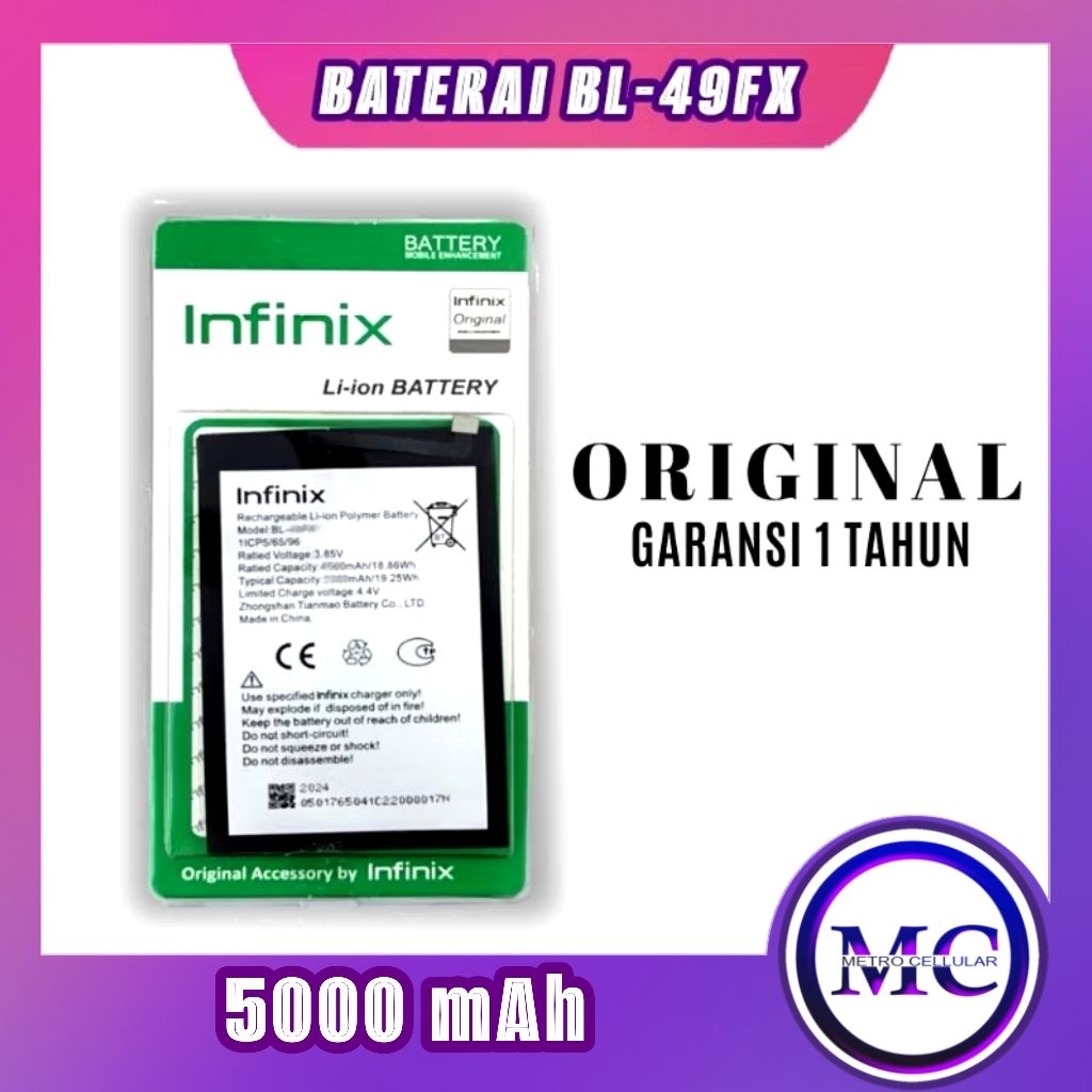 Jual BATERAI BL-49FX INFINIX SMART 5 (X657) / SMART 6 (X6511) / SMART 6 ...