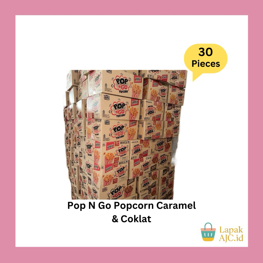 Jual Popcorn Pop N Go Coklat & Caramel Isi 30Pcs Gurih | Shopee Indonesia