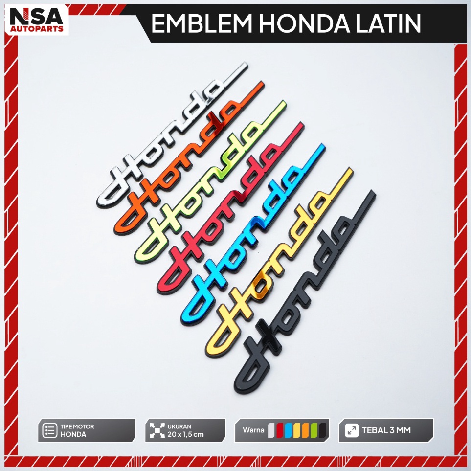 Jual Bisa Cod Emblem HONDA LATIN Timbul 2 PCS Emblem WINGS HONDA Logo ...