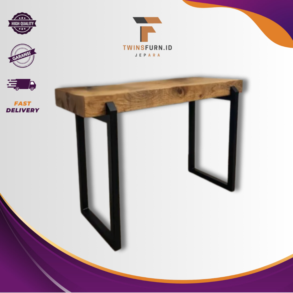 Jual Meja Konsol Kayu Jati Tebal | Kombinasi Besi Hitam | Pinch Console ...