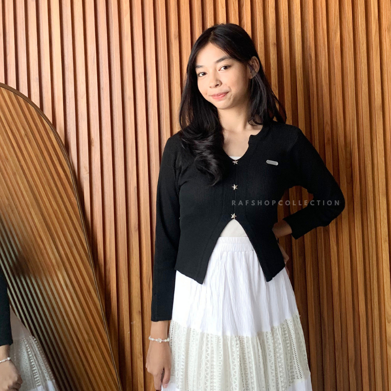 Jual STARLA CROP TOP Longsleeve-Rajut Wanita | Shopee Indonesia