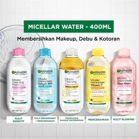 Garnier Micellar Water 400ml Pink Biru Kuning Biphase Oil 400 Ml Pembersih Make Up Waterproof