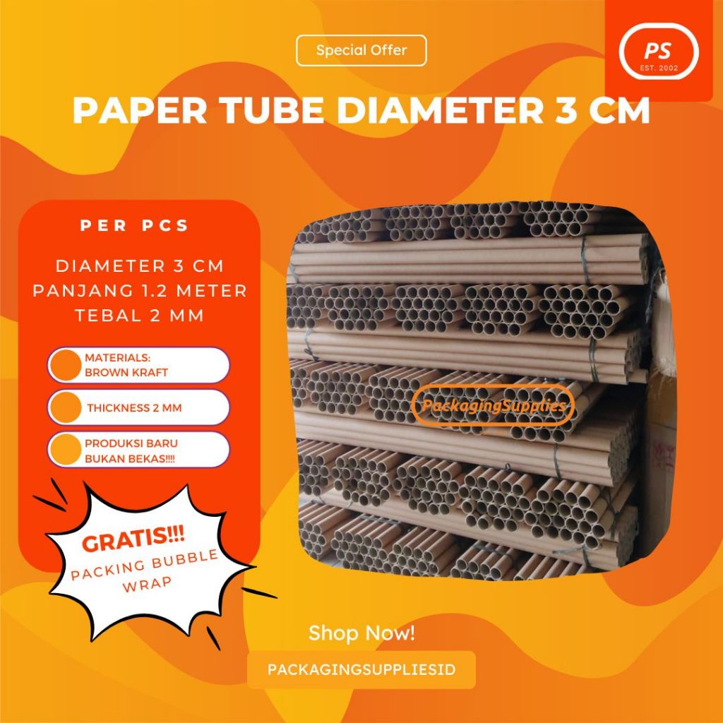 Jual (BARU) PAPER TUBE / TEMPAT POSTER / TABUNG KARTON STICKER TANPA ...
