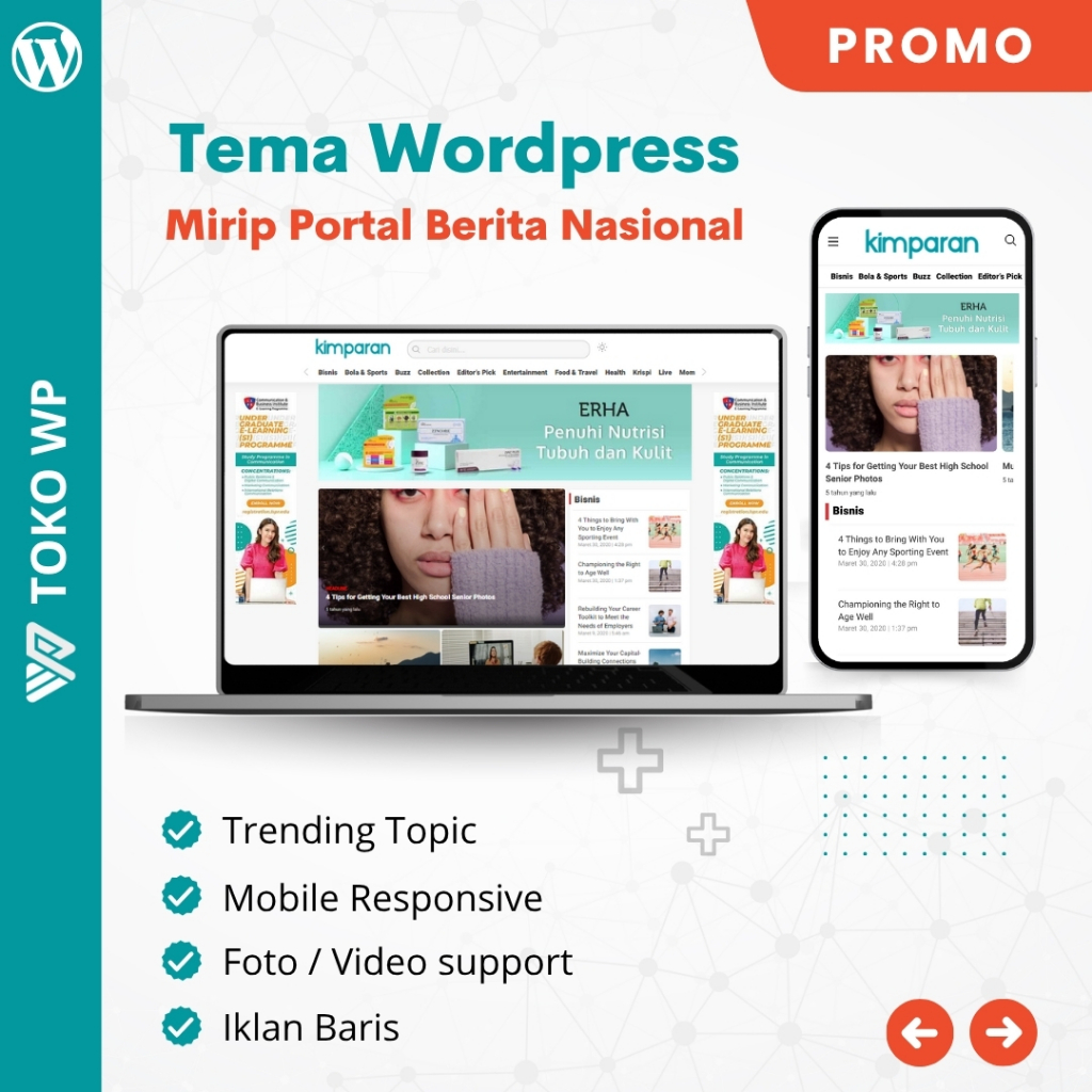KIMPARAN TEMA WORDPRESS WEBSITE PORTAL BERITA TERKINI MIRIP MEDIA NASIONAL PREMIUM