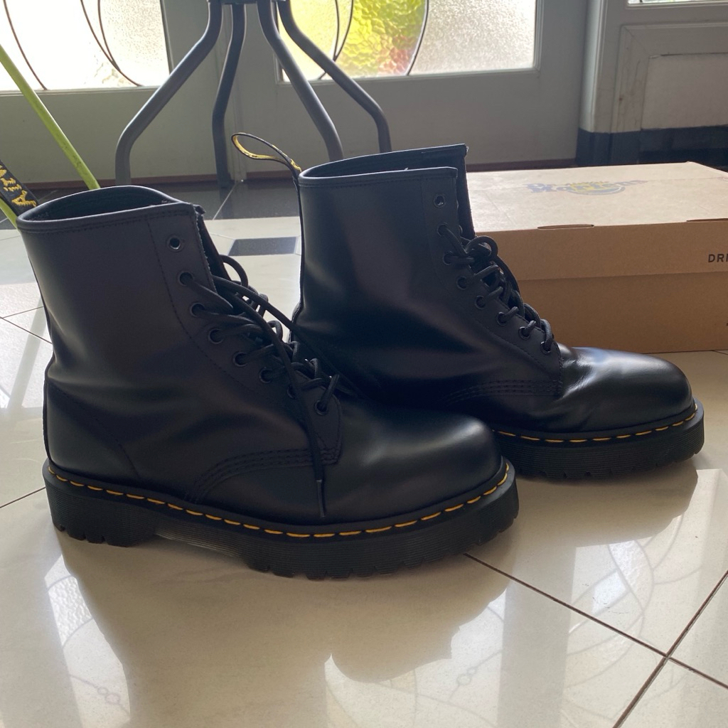 Jual sepatu docmart docmarten dr.marten 1460 BEX BLACK SMOOTH | Shopee ...