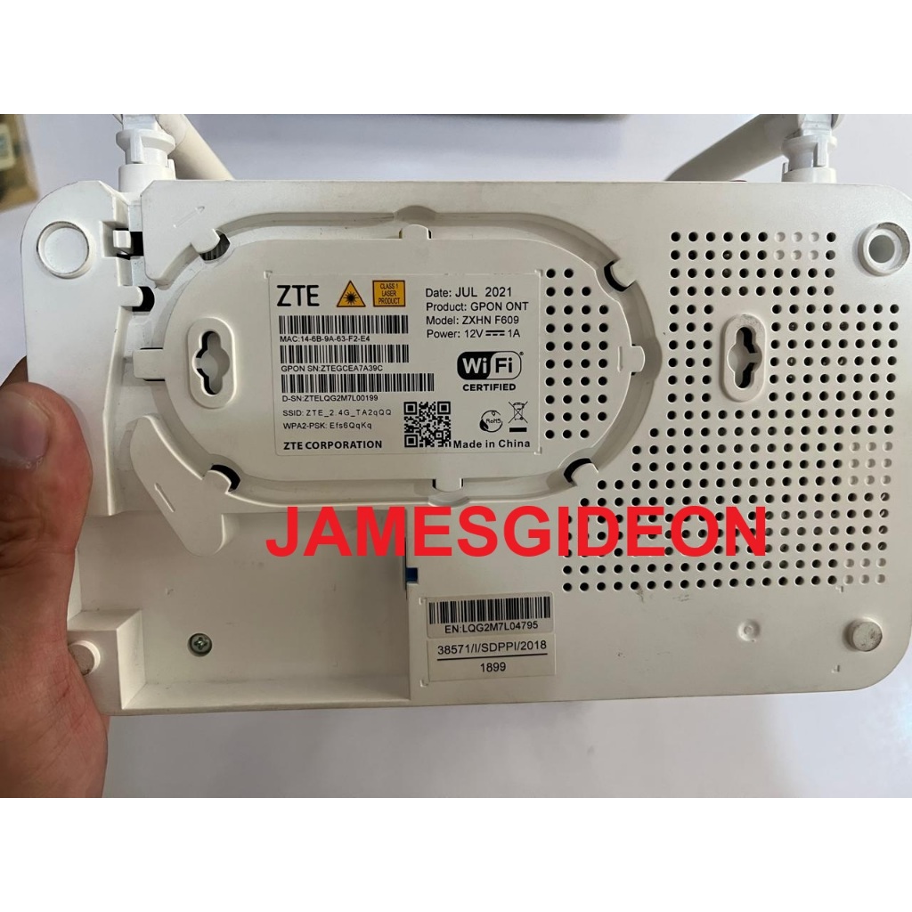 Jual BEKAS Modem GPON ONT ROUTER ZTE ZXHN F609 V9 FIBERSTAR + ADAPTOR ...