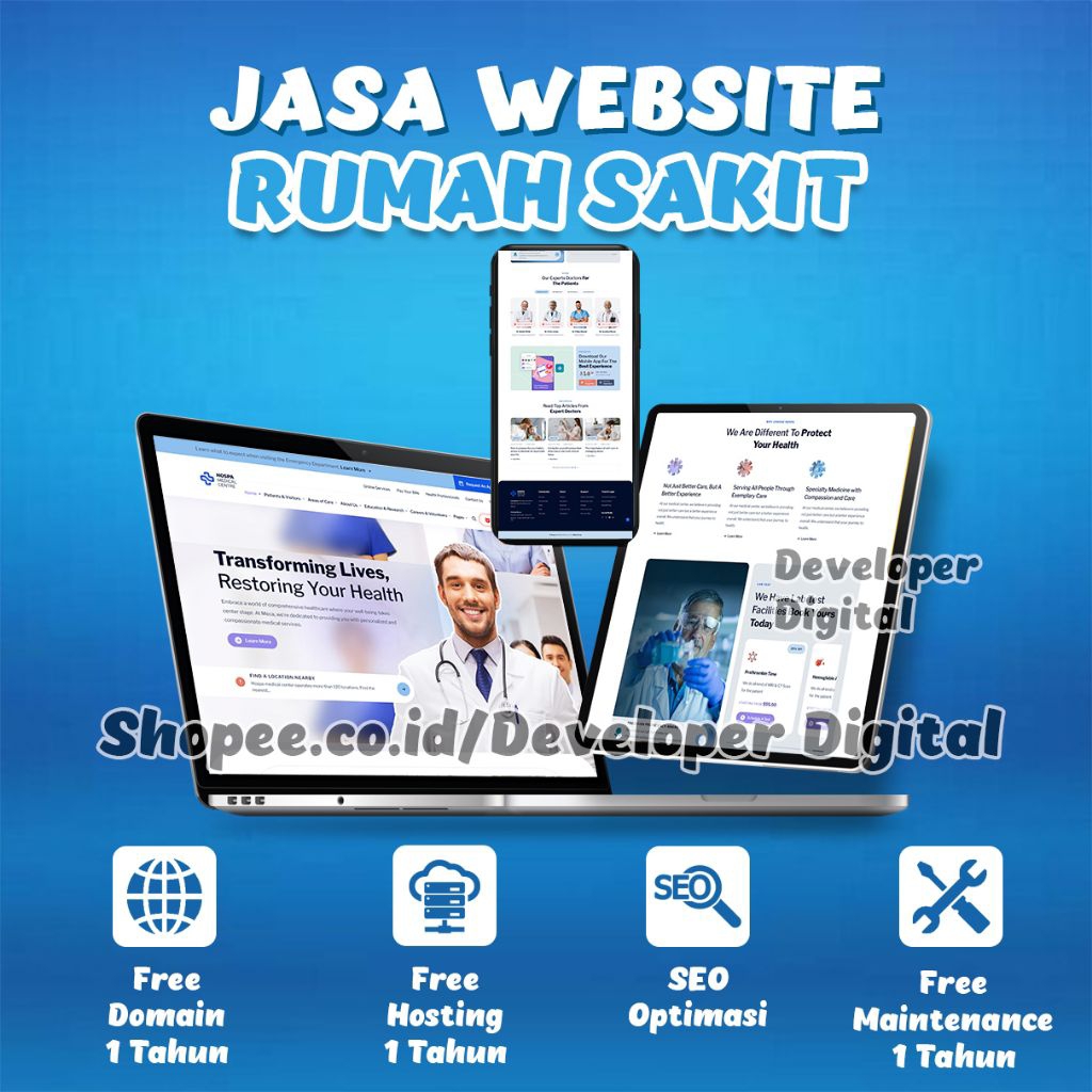 Jasa Website Rumah Sakit, Hospital, SPA, Klinik System | Developer Digital