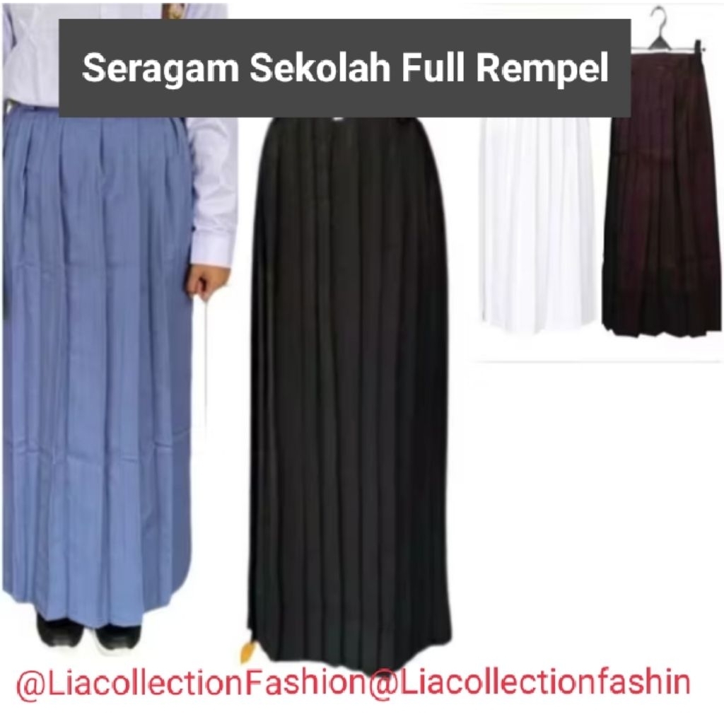 Jual Seragam sekolah Full Rempel Rok sekolah Biru putih abu Coklat ...