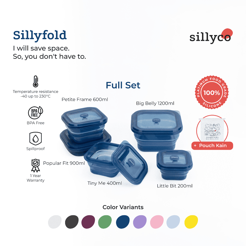 Jual Sillyco-Sillyfold Square Full Set-100% Platinum Food Grade ...