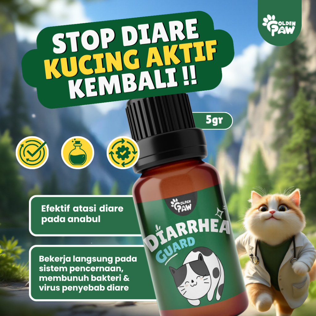 Jual Golden Paw - Diarrhea Guard 5gr Obat Diare dan Mencret Ampuh ...