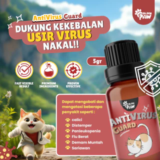 Golden Paw - AntiVirus Guard 5gr Obat Virus Calici Distemper Panleu Flu Berat Demam Lemas Panleukopenia Kucing Ampuh Terbaik Pipis Darah Sariawan