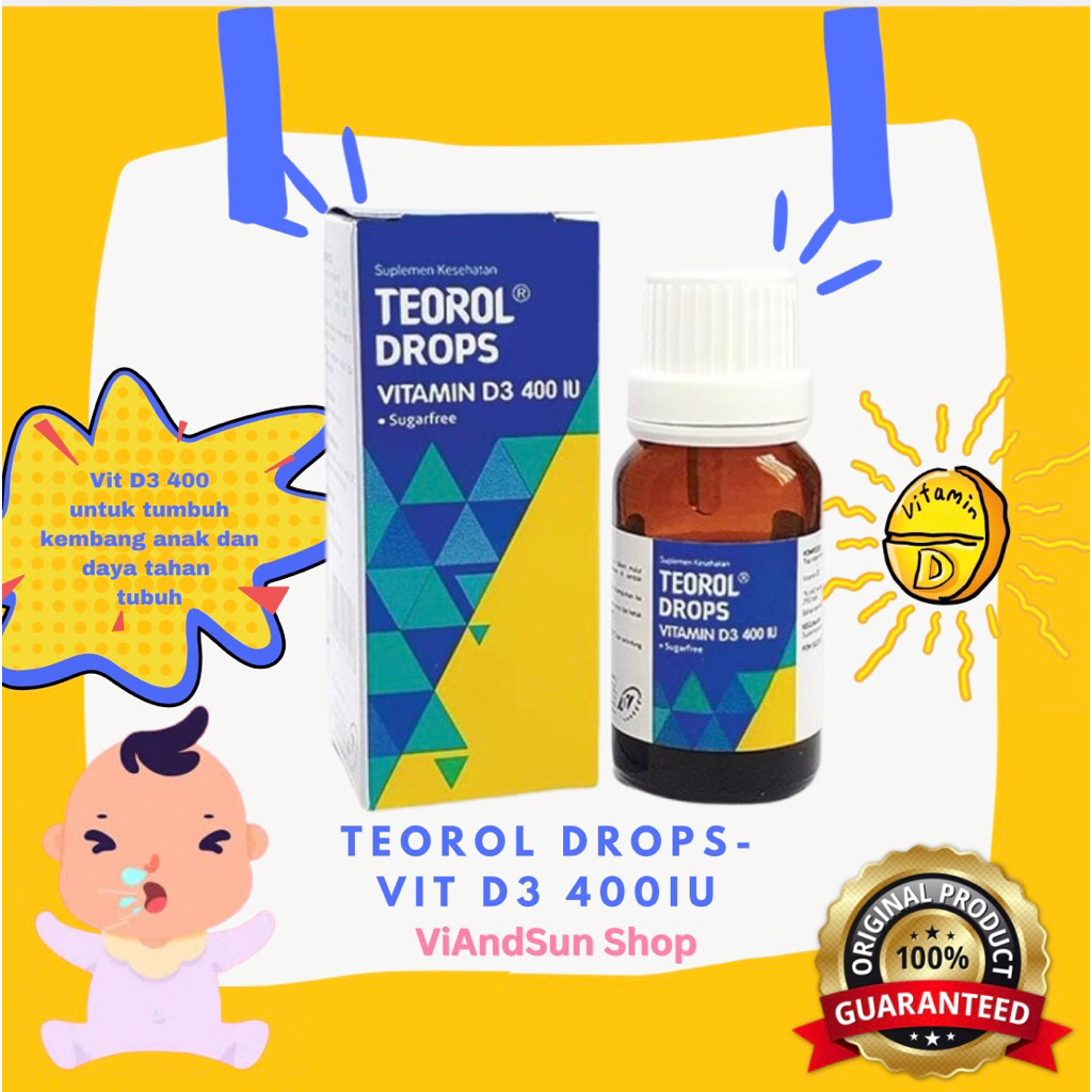 Jual Teorol Drops Vitamin D3 400 IU - Suplemen Vitamin D | Shopee Indonesia
