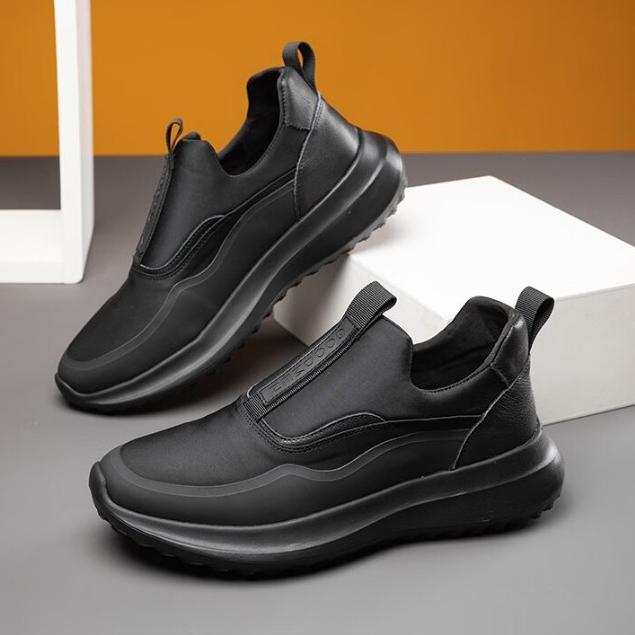 Jual Highland Sepatu Slip On Pria Hitam Sneakers Cowok Sekolah Sepatu ...