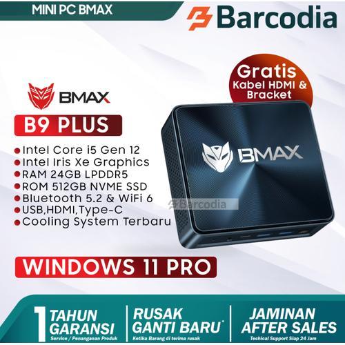 BARCODIA Mini PC Bmax B9 Plus Core i5 24GB DDR5 512GB SSD Wind 11
