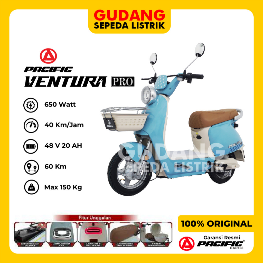 Jual Sepeda Listrik Dewasa Pacific Ventura Pro Bergaransi Resmi 100% ...