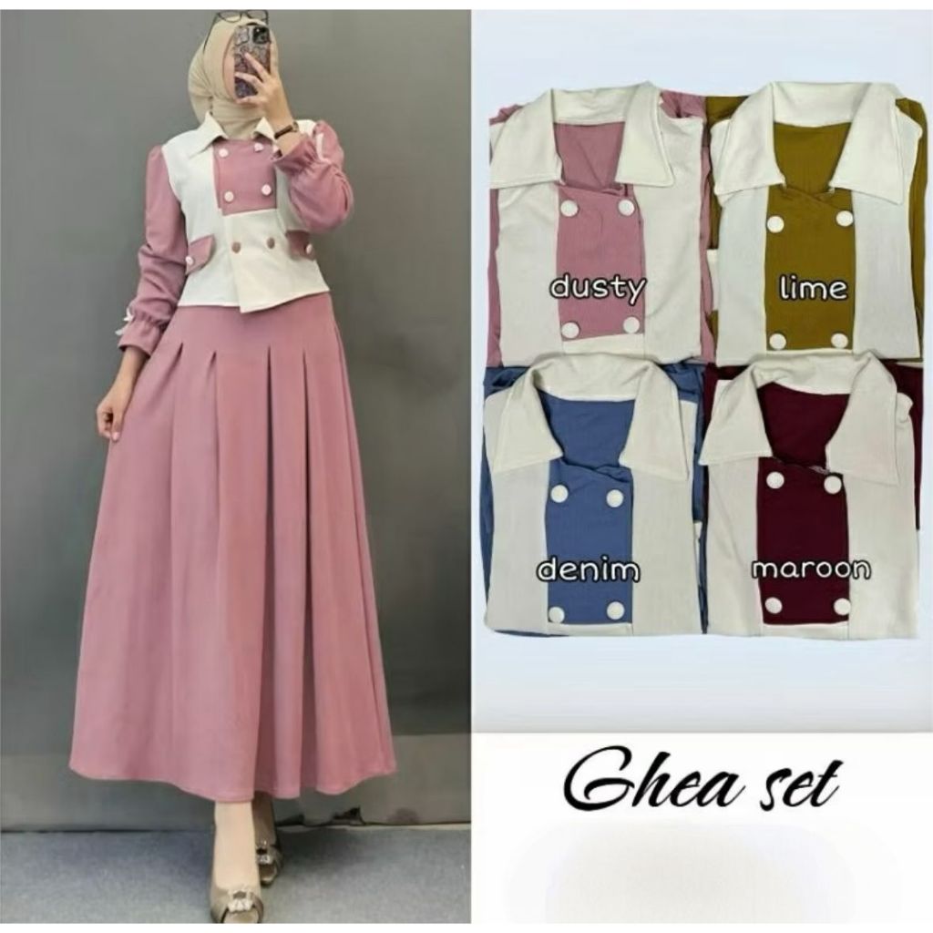 Jual SET ROK GHEA CRINKLE AIRFLOW LD 110 // SETELAN POLOS GHEA ...