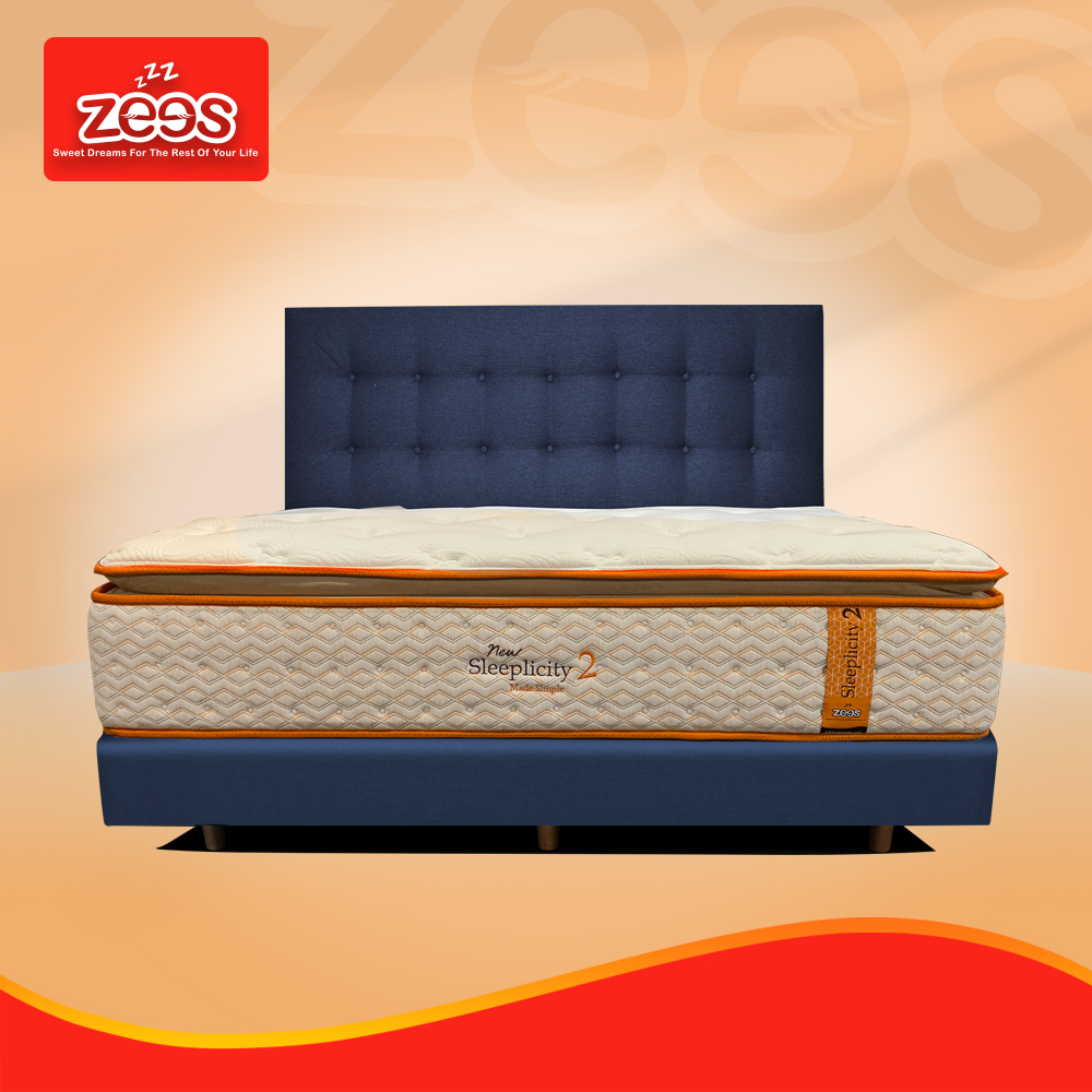 Jual Zees Spring Bed Kasur Sleeplicity 2 off white orange - Mattress ...