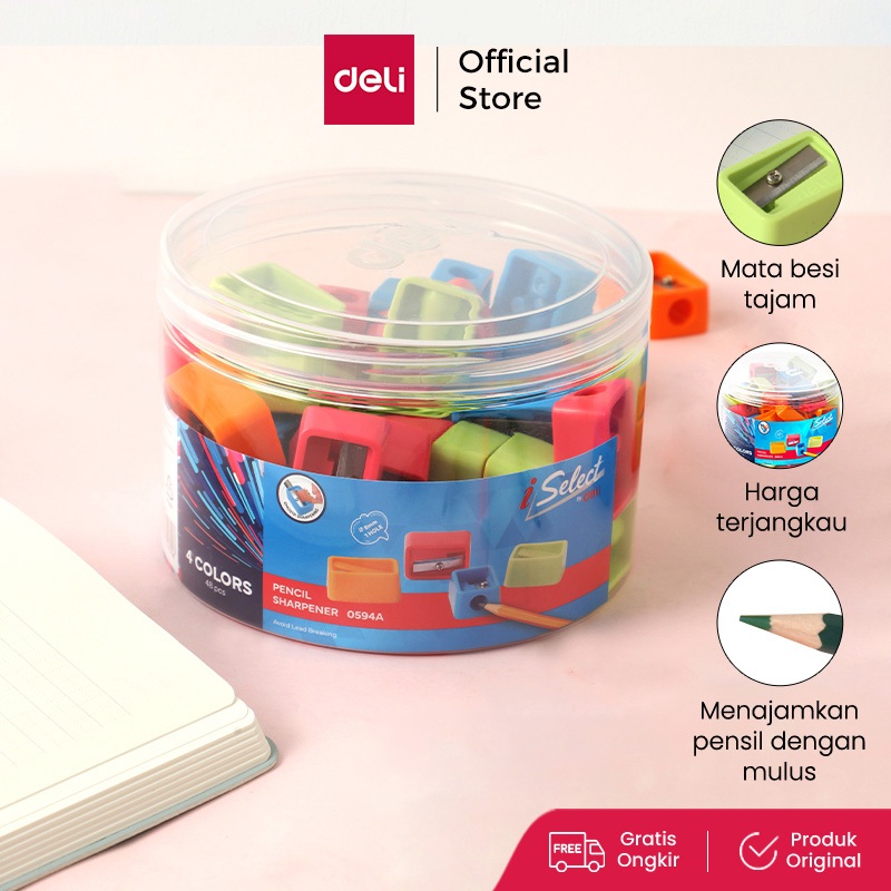 Jual Deli I-Select Sharpener E0594A / Rautan Pensil Kecil Lucu Warna ...