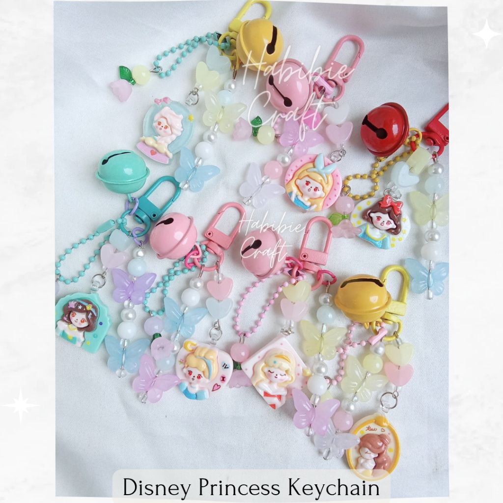 Jual Disney Princess Key Chain by Habibie Craft custom nama Gantungan ...