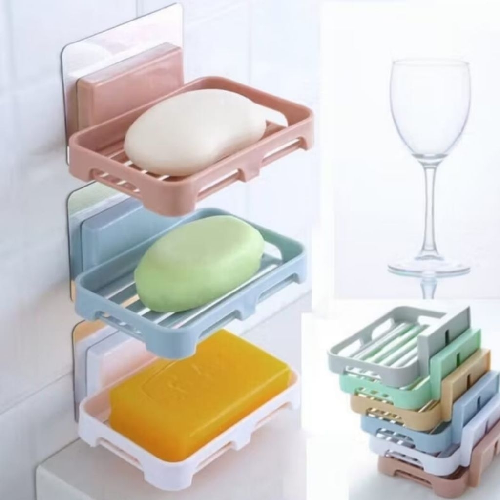Jual Rak Sabun Batang Dinding Tempel Tanpa Paku/Soap Rack Kotak ...
