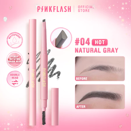 PINKFLASH Automatic Eyebrow Pencil Tahan Air Ujung pensil yang dapat