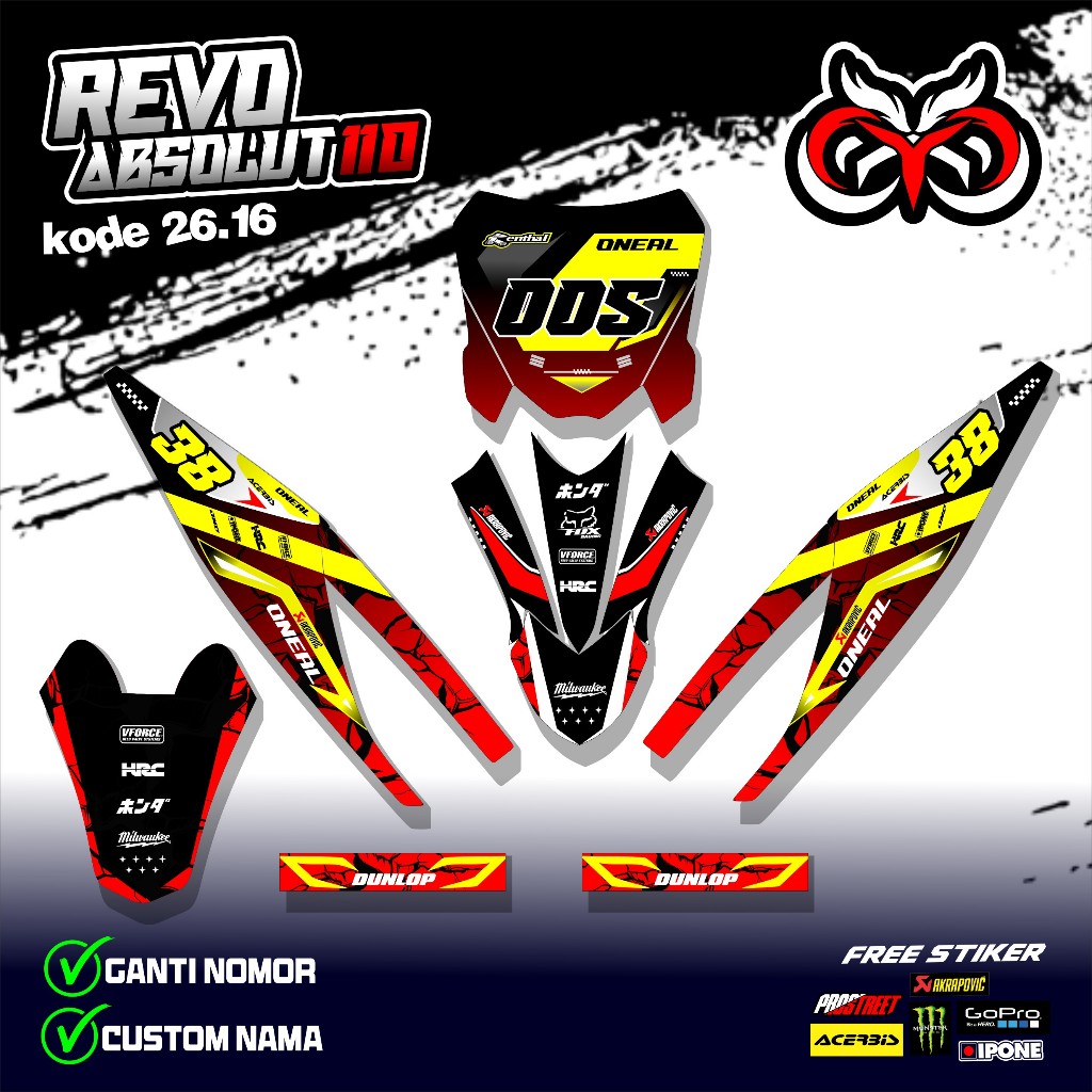 Jual Stiker Variasi RBT/GTX REVO ABSOLUTE 110 Stiker Decal Striping ...