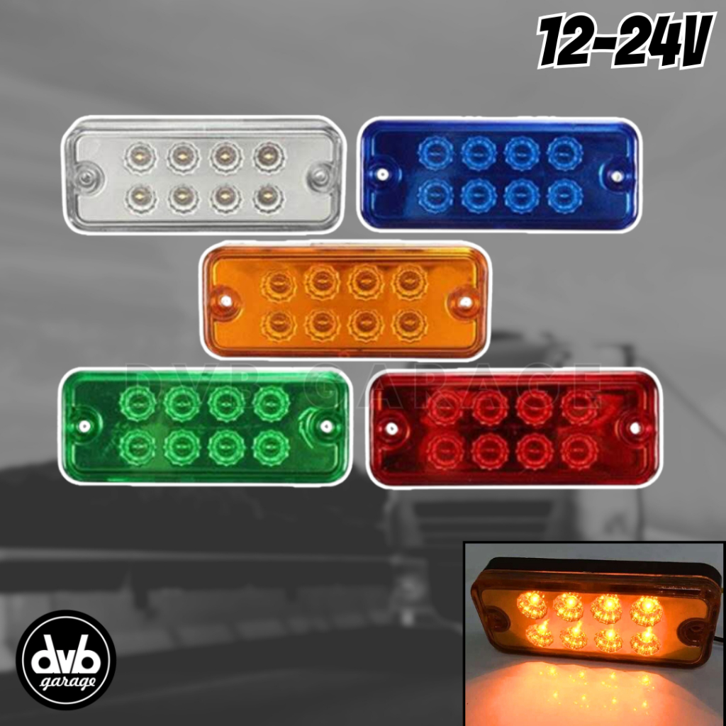 LAMPU LED BAK SAMPING 8SMD 10CM 12-24V MOBIL BUS TRUK UNIVERSAL