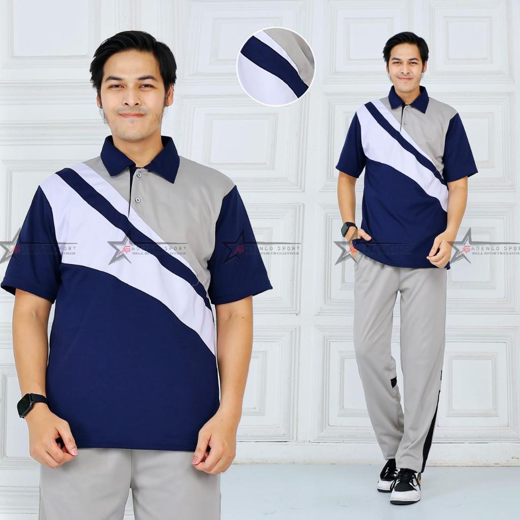 Sport baju olahraga pria lengan pendek set training senam / setelan kaos training olahraga senam