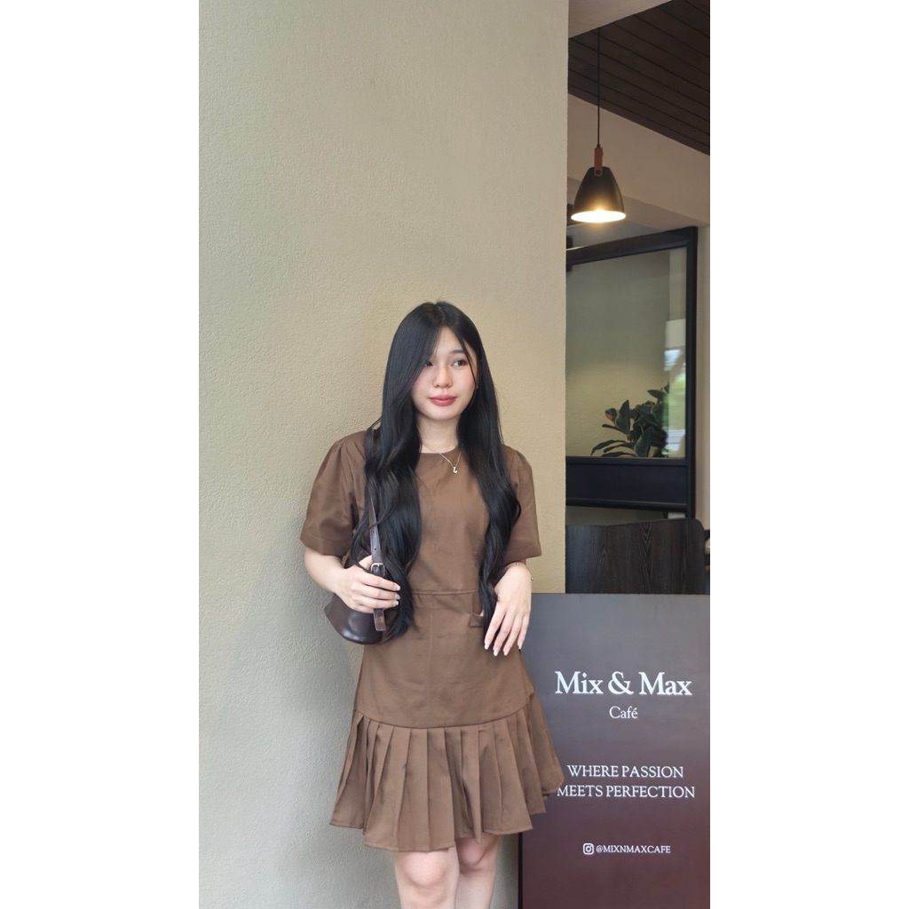 Jual [LAVICH] Rie Dress wanita elegan cny natal christmas ruffle dress ...