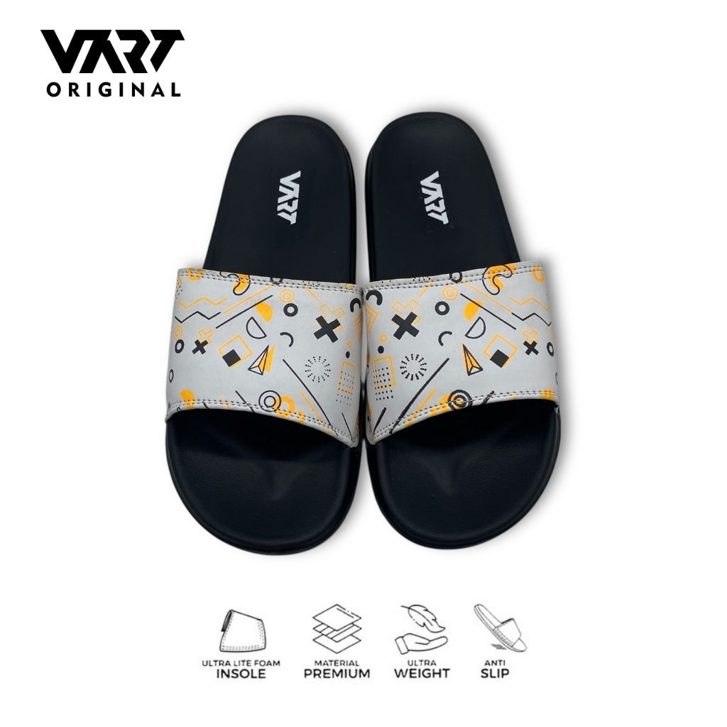 Jual Vart - Sendal Slide Triangle Unisex Hitam | Shopee Indonesia