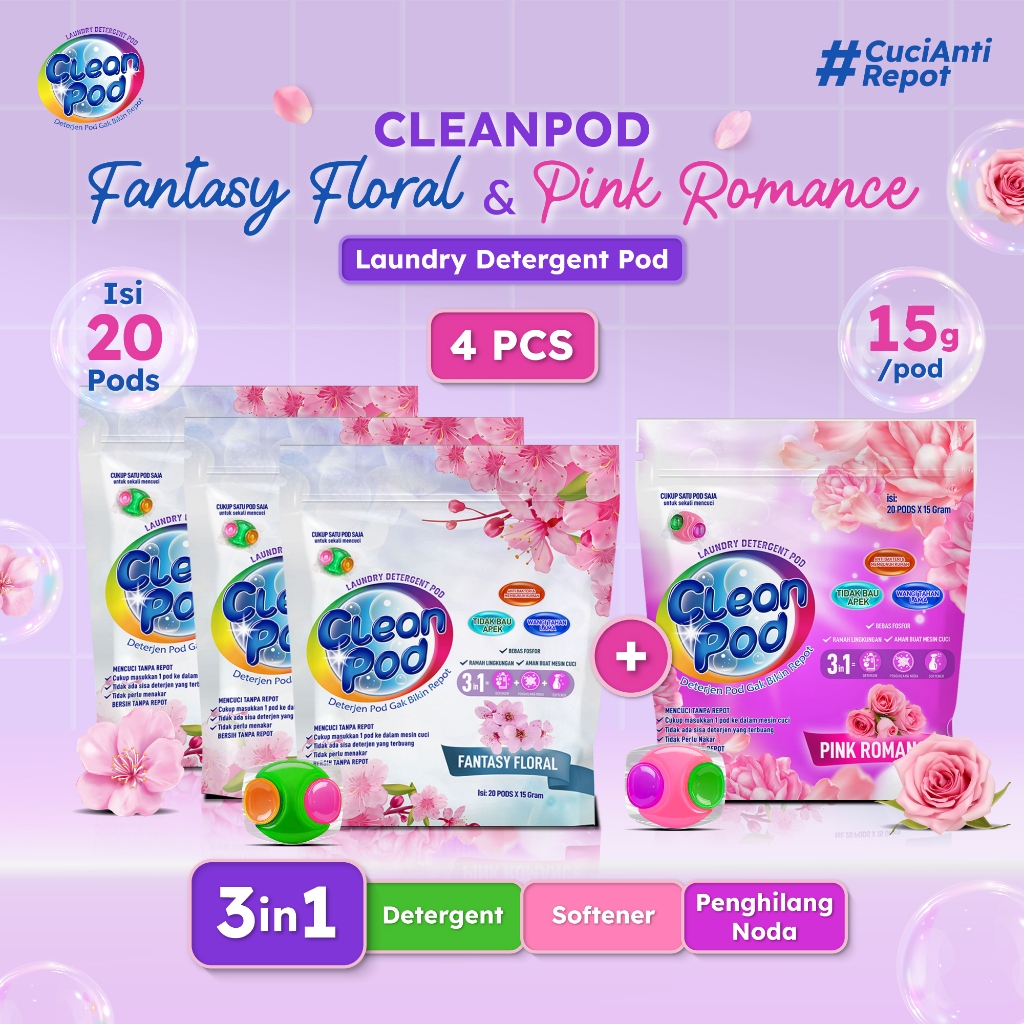 Jual [ CLEANPOD - BELI 3 GRATIS 1 ] BELI 3 pcs Fantasy Floral + GRATIS ...