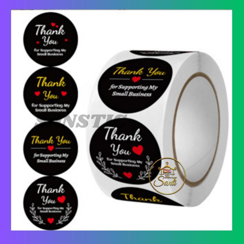 Jual 1 ROLL 500 Pcs Stiker Label Thank You Sticker Bulat 2.5cm, Thank ...