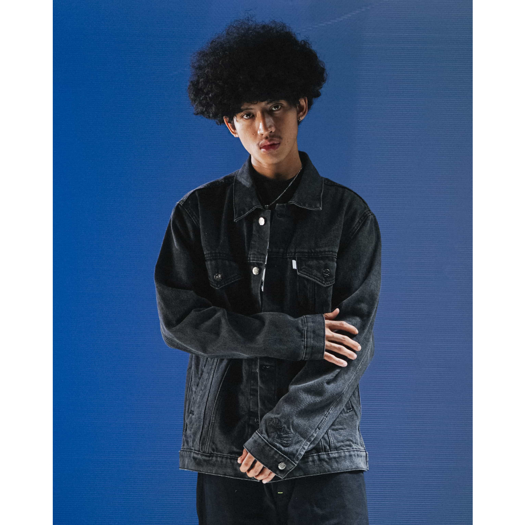 Jual UH! Jacket Denim Black Washed - POISE | Shopee Indonesia