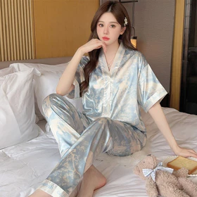 IS Baju Tidur Wanita Satin Premium Baju Tidur Satin Baju Tidur Piyama Wanita Import Baju Tidur