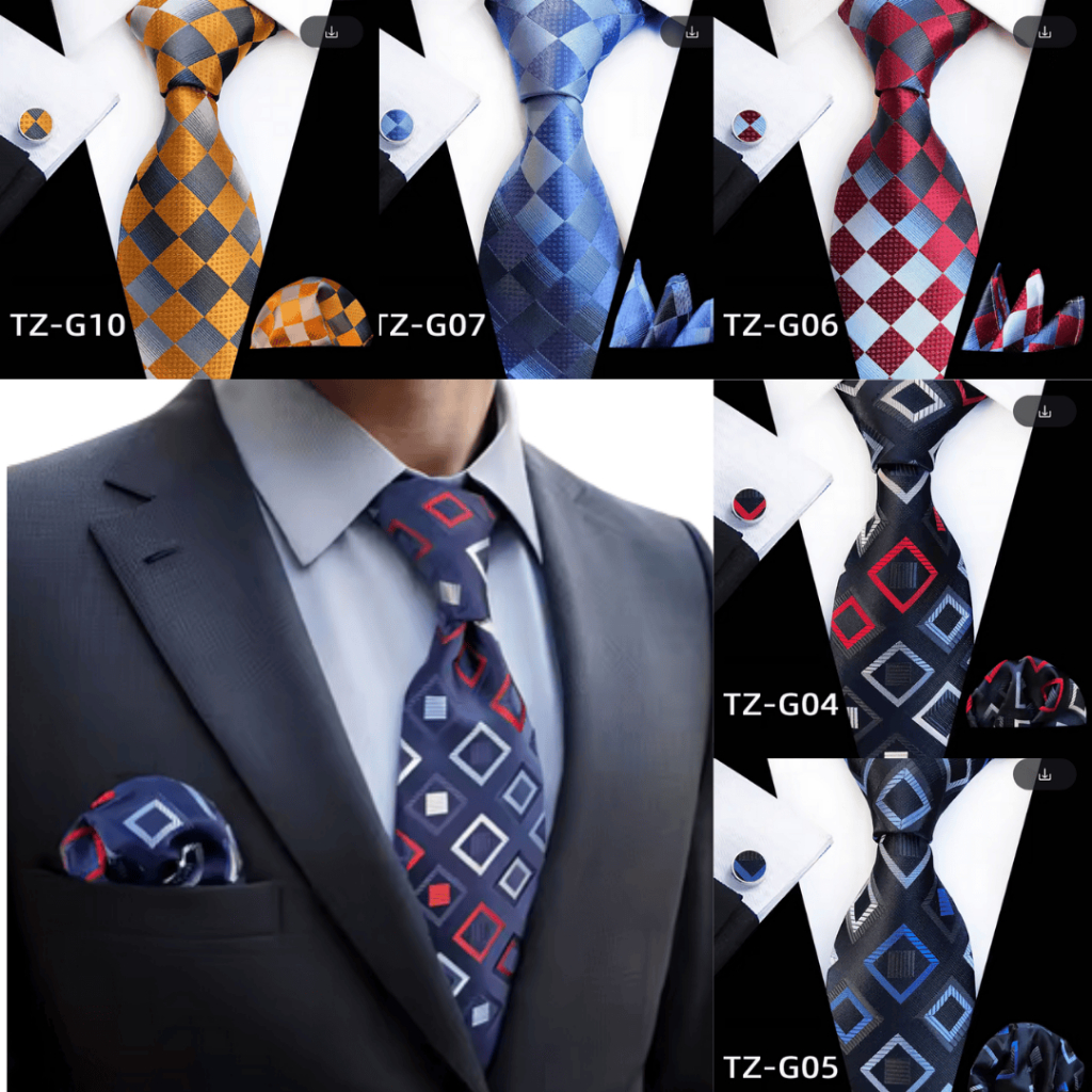 Jual KIAMA - Dasi Motif Set Cufflink + Dasi + Saputangan Jas Premium ...