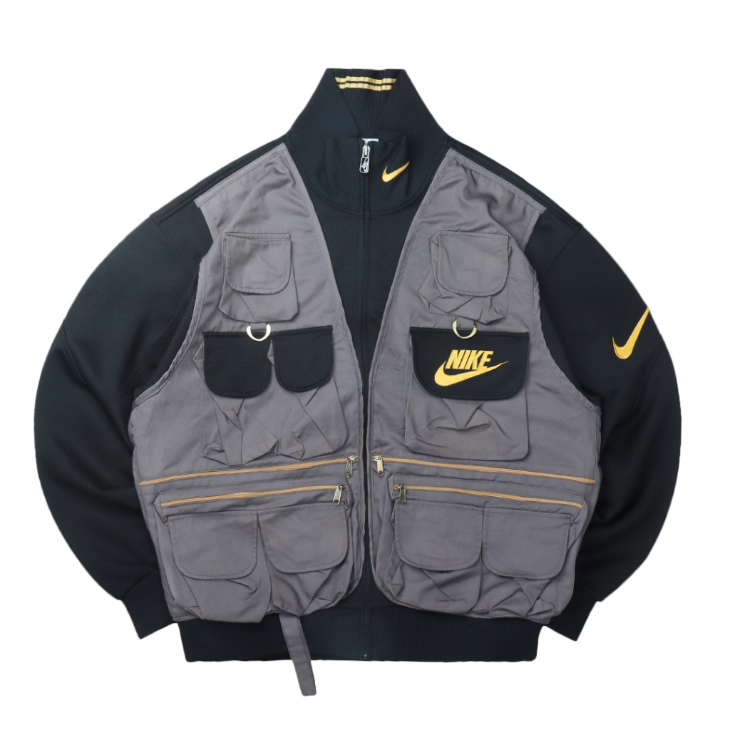 Jual Reworked Nike Zip-up Tactical Tracktop Black Grey | Shopee Indonesia