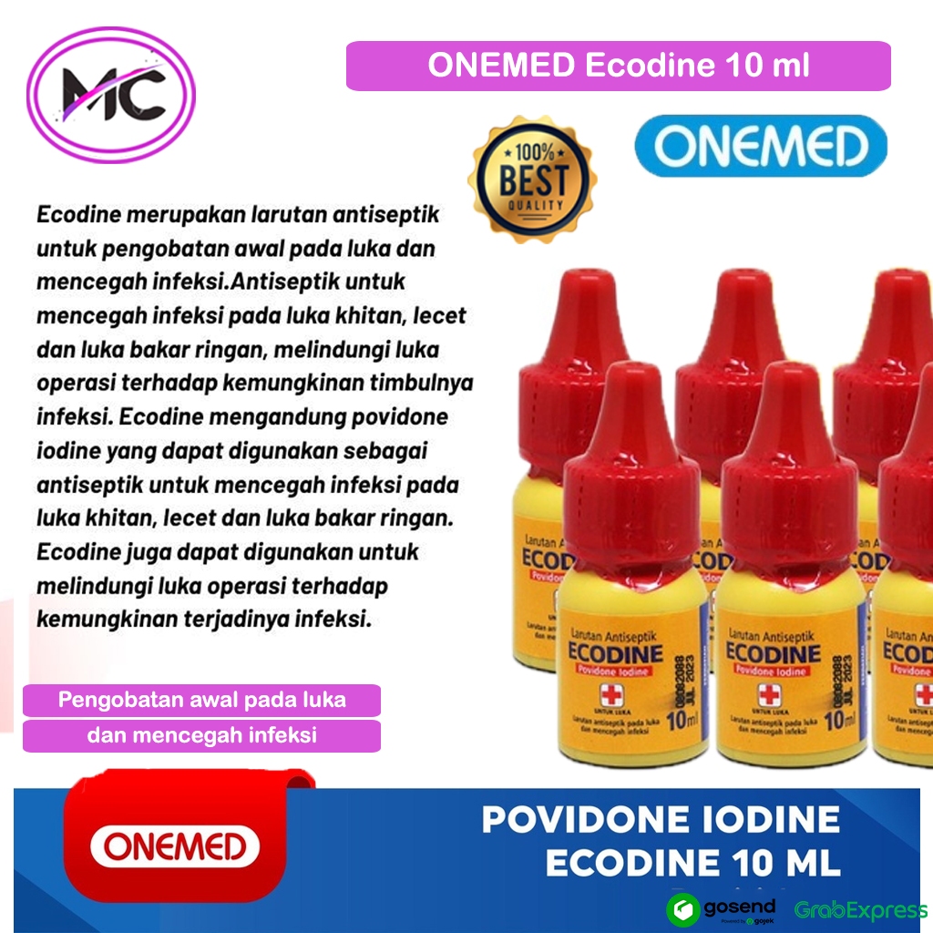 Jual Ecodine Antiseptik Obat Merah ONEMED 10 ml Larutan Obat Cair Luka ...