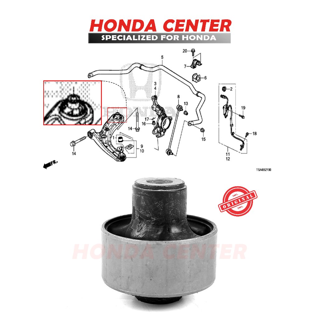 Jual BUshing Lower Arm Sayap Depan Besar Honda Brio Mobilio Brv ...
