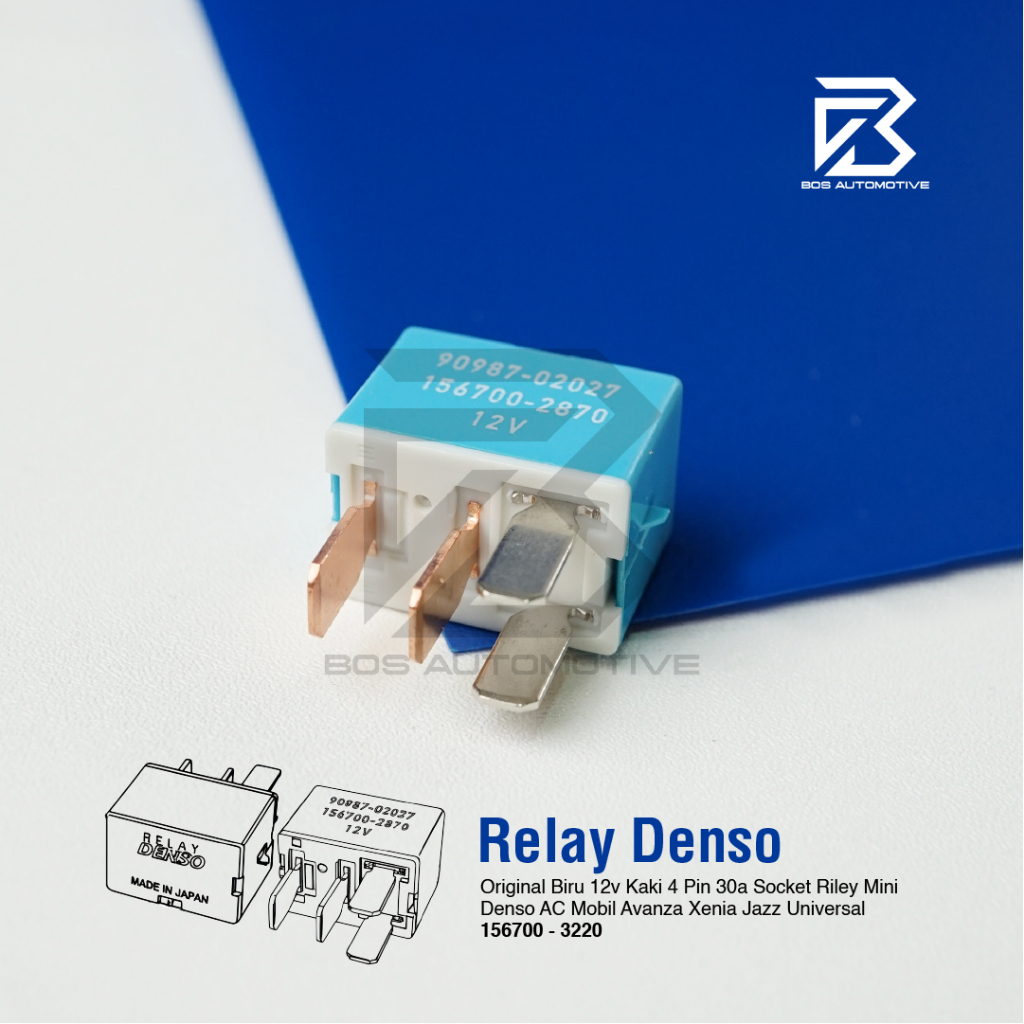 Jual Relay DENSO Original Biru 12v Kaki 4 Pin 30a Socket Riley Mini ...