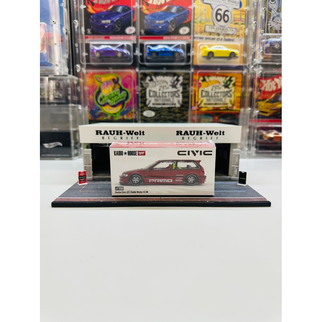 Kaido House X Mini GT 1/64 Honda Civic EF Kaido Works V2 – Midnight Red #156, KHMG156